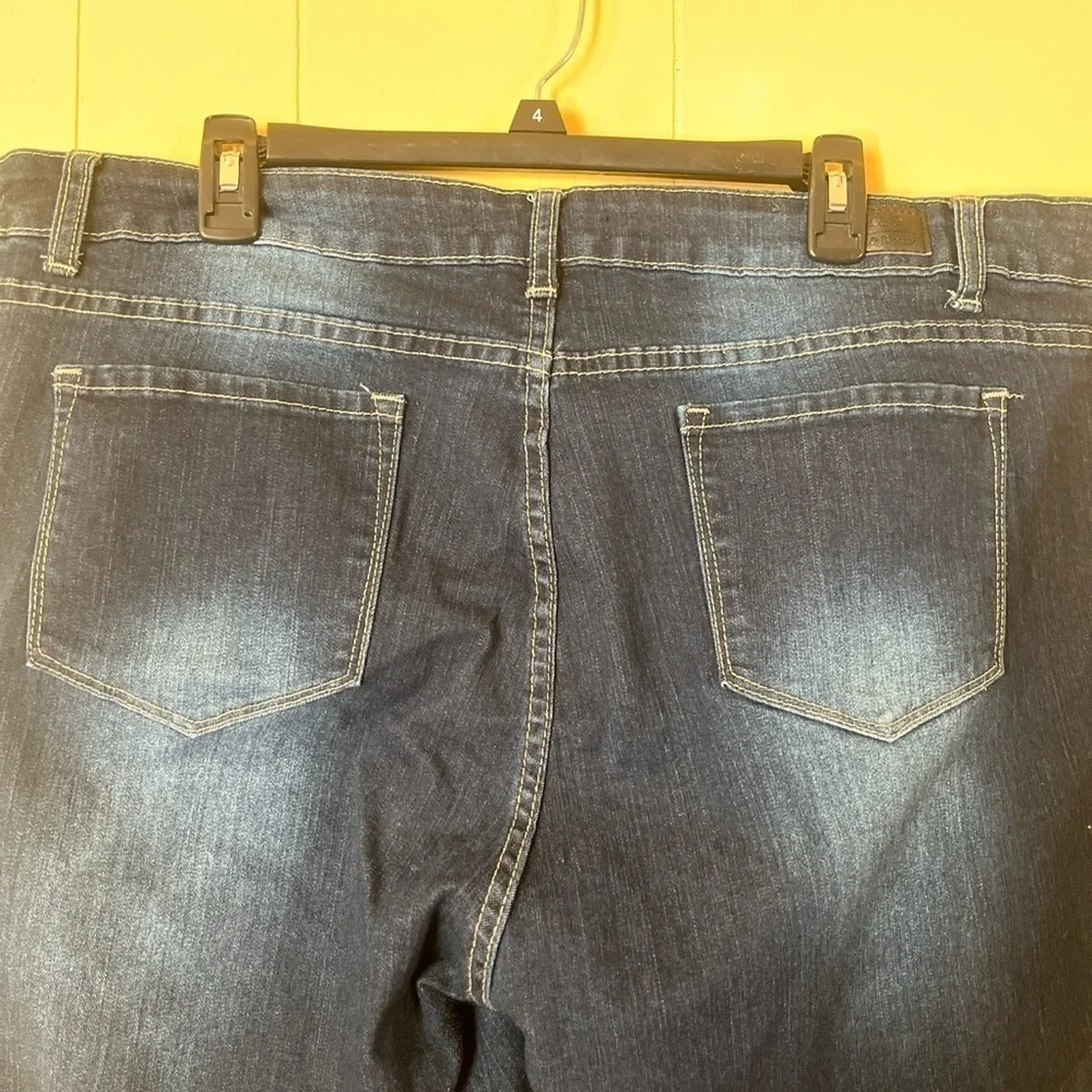 Lucky & Blessed Womens Jeans Size 22 Serape Inlay Patches Distressed
